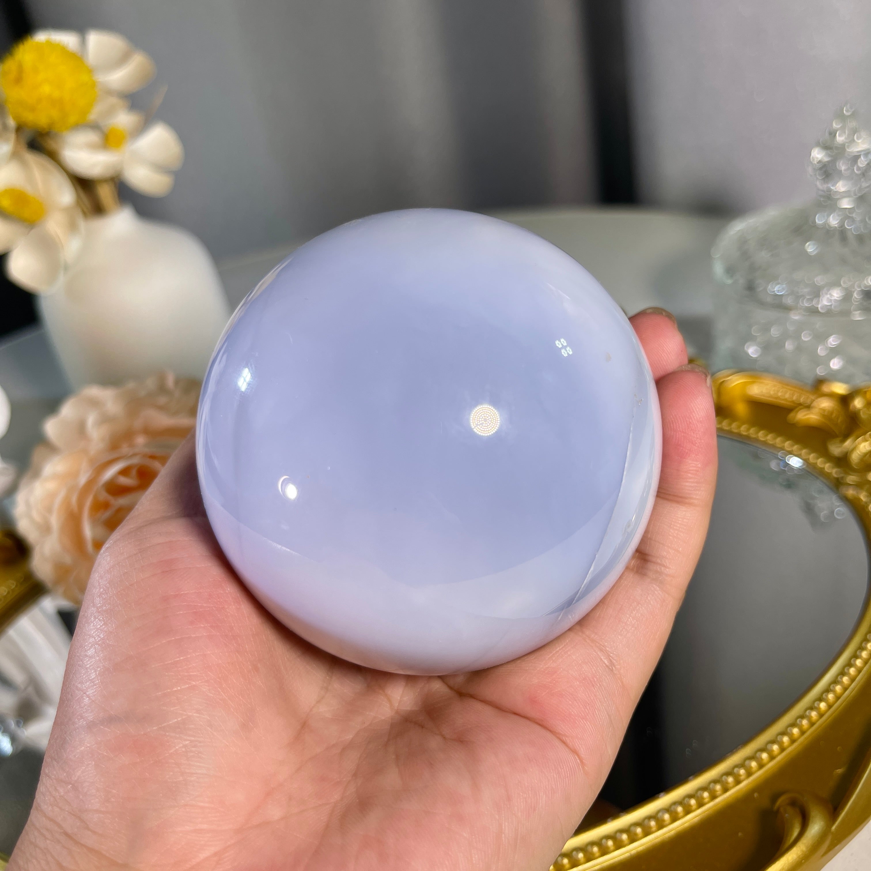 3.0"+ Blue Chalcedony Sphere 1PC