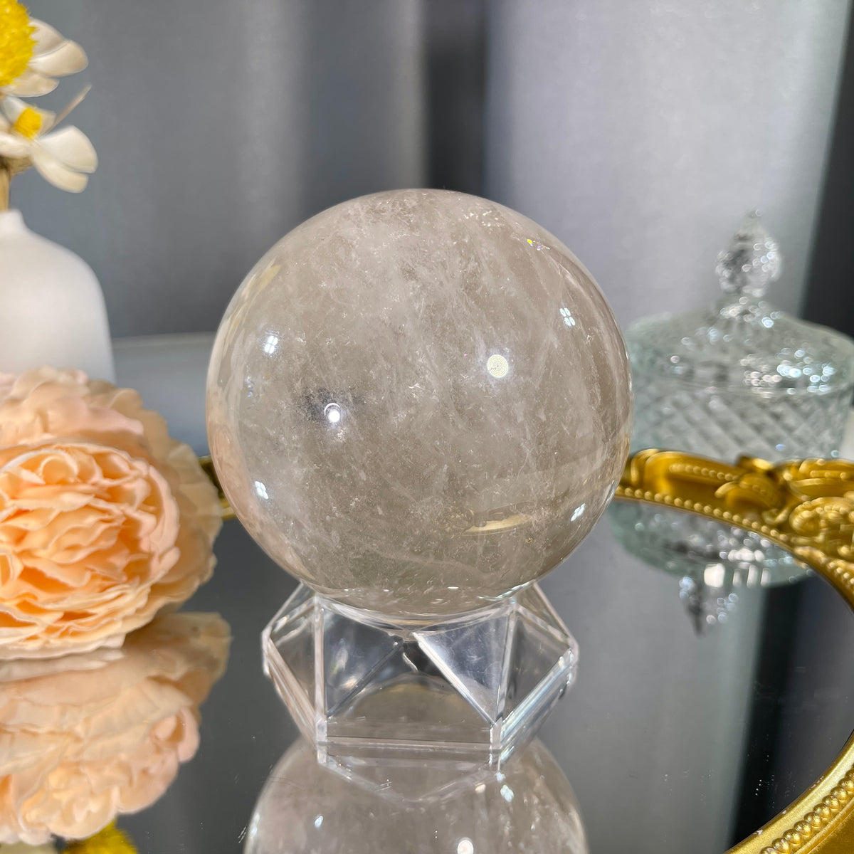 3.4"+ Clear Quartz Sphere 1PC