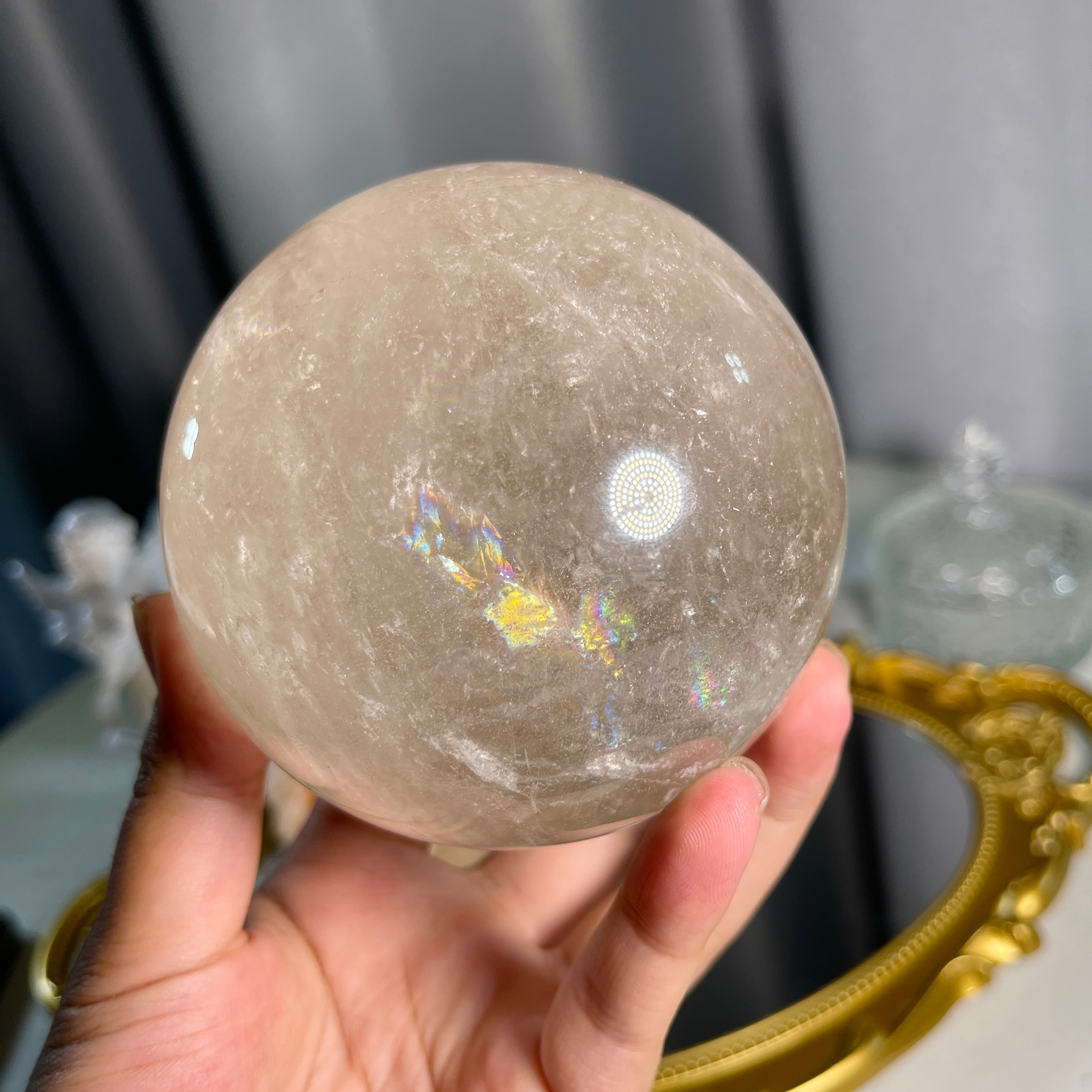 3.4"+ Clear Quartz Sphere 1PC