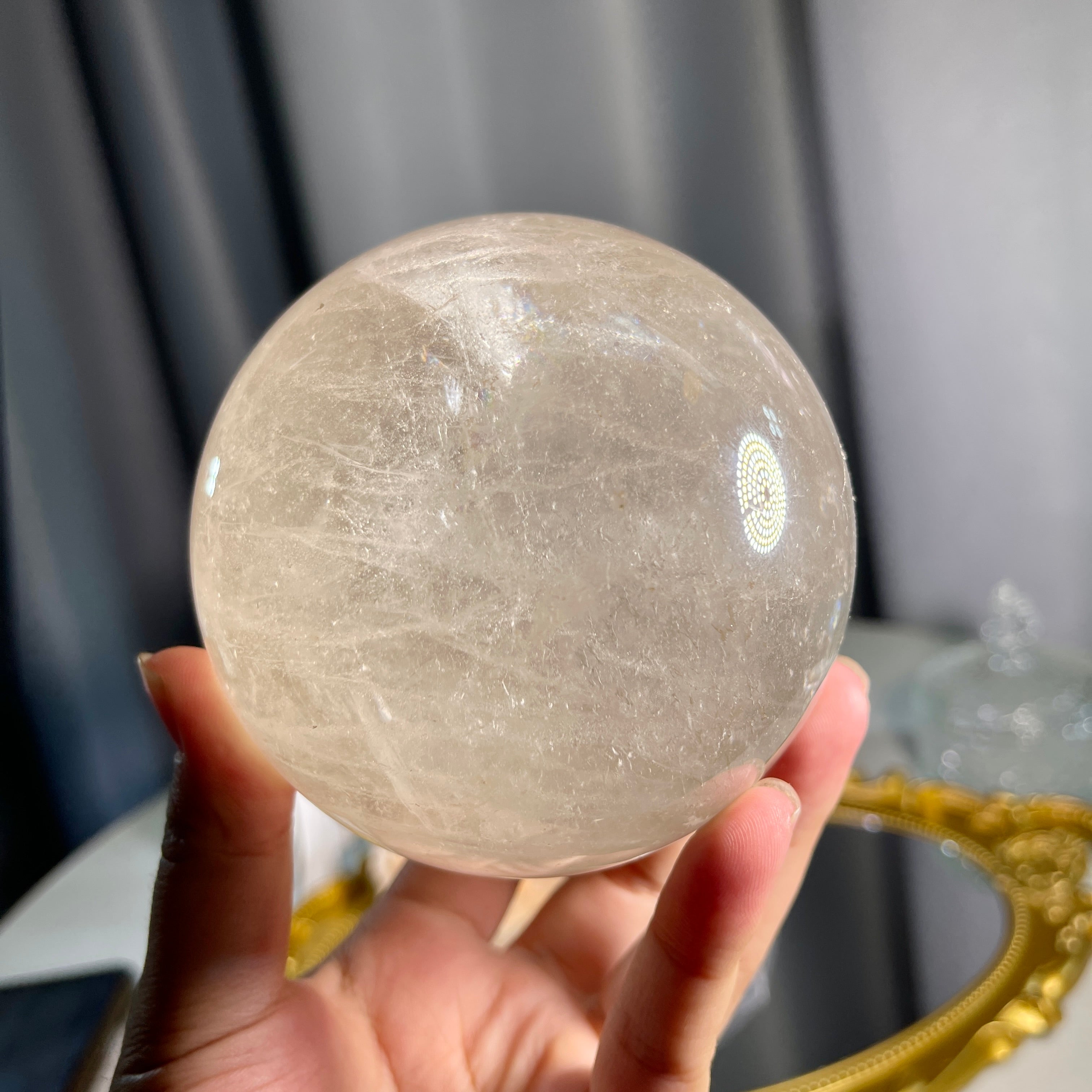 3.4"+ Clear Quartz Sphere 1PC