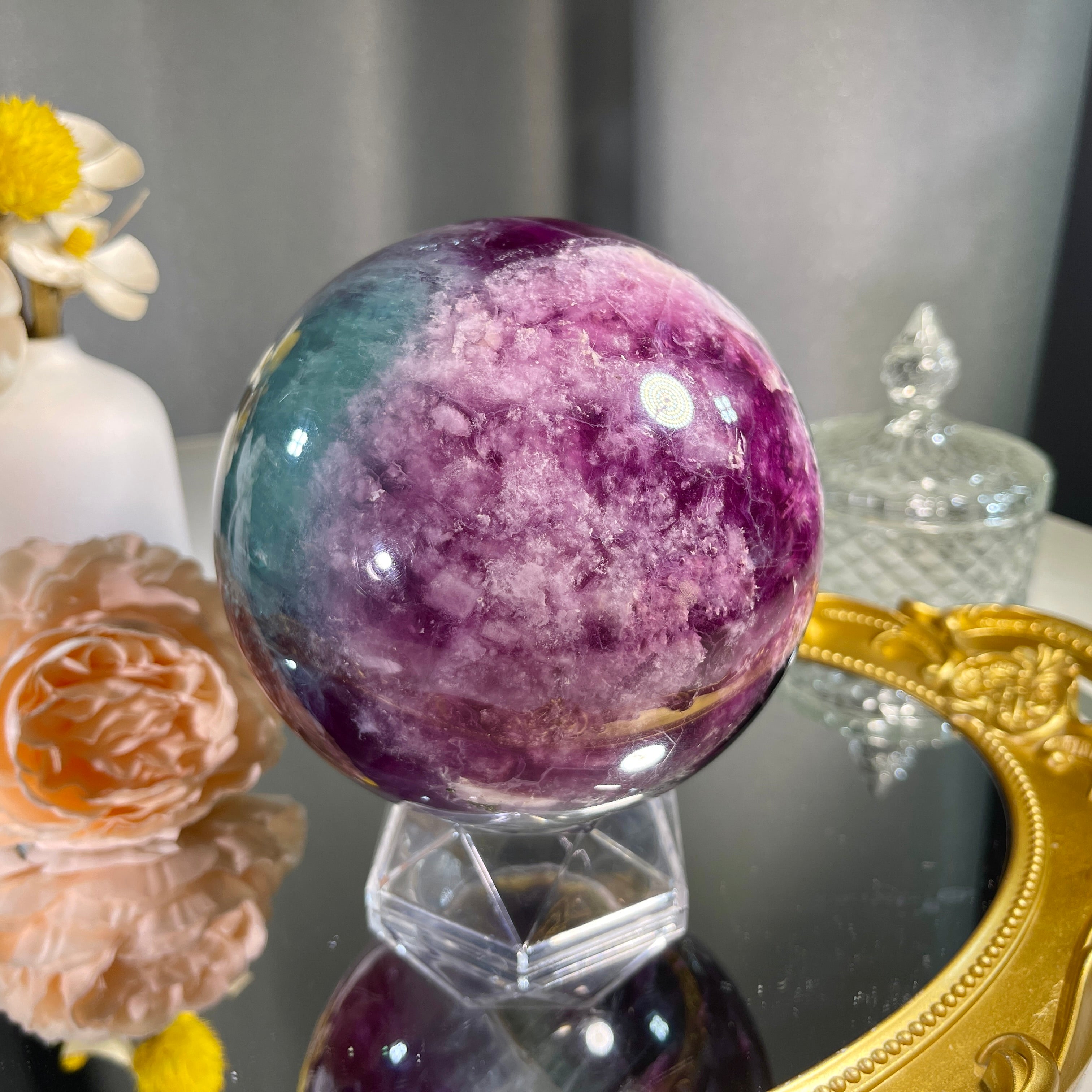 4.3"+ Purple Fluorite Sphere 1PC