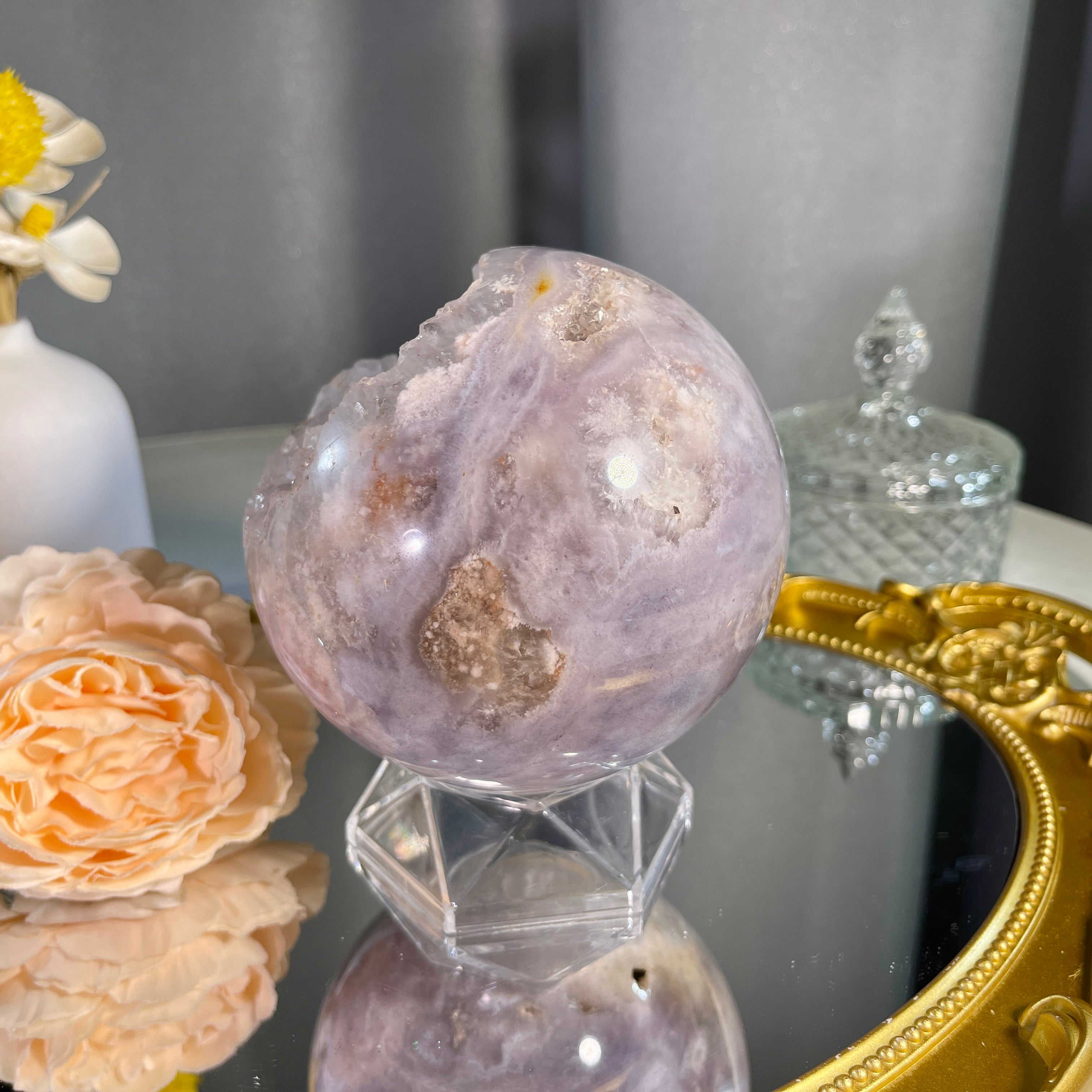 4.0"+ Pink Amethyst Sphere 1PC