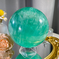 5.3"+ Green Fluorite Sphere 1PC