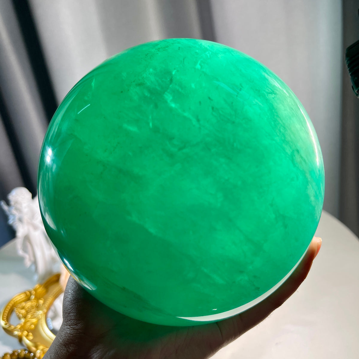 5.3"+ Green Fluorite Sphere 1PC