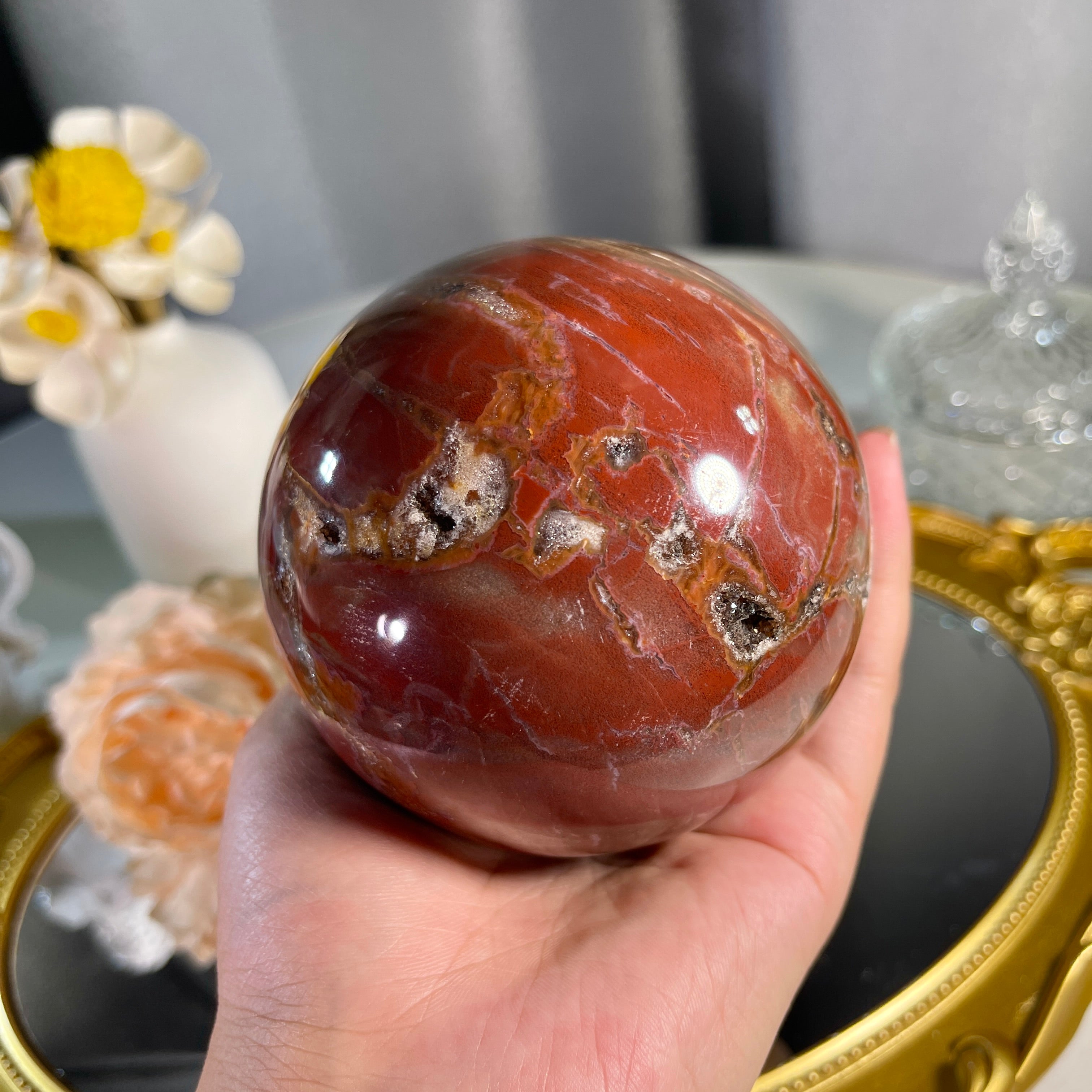 3.2"+ Petrified Wood Sphere 1PC