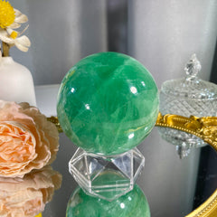 3.3"+ Green Fluorite Sphere 1PC