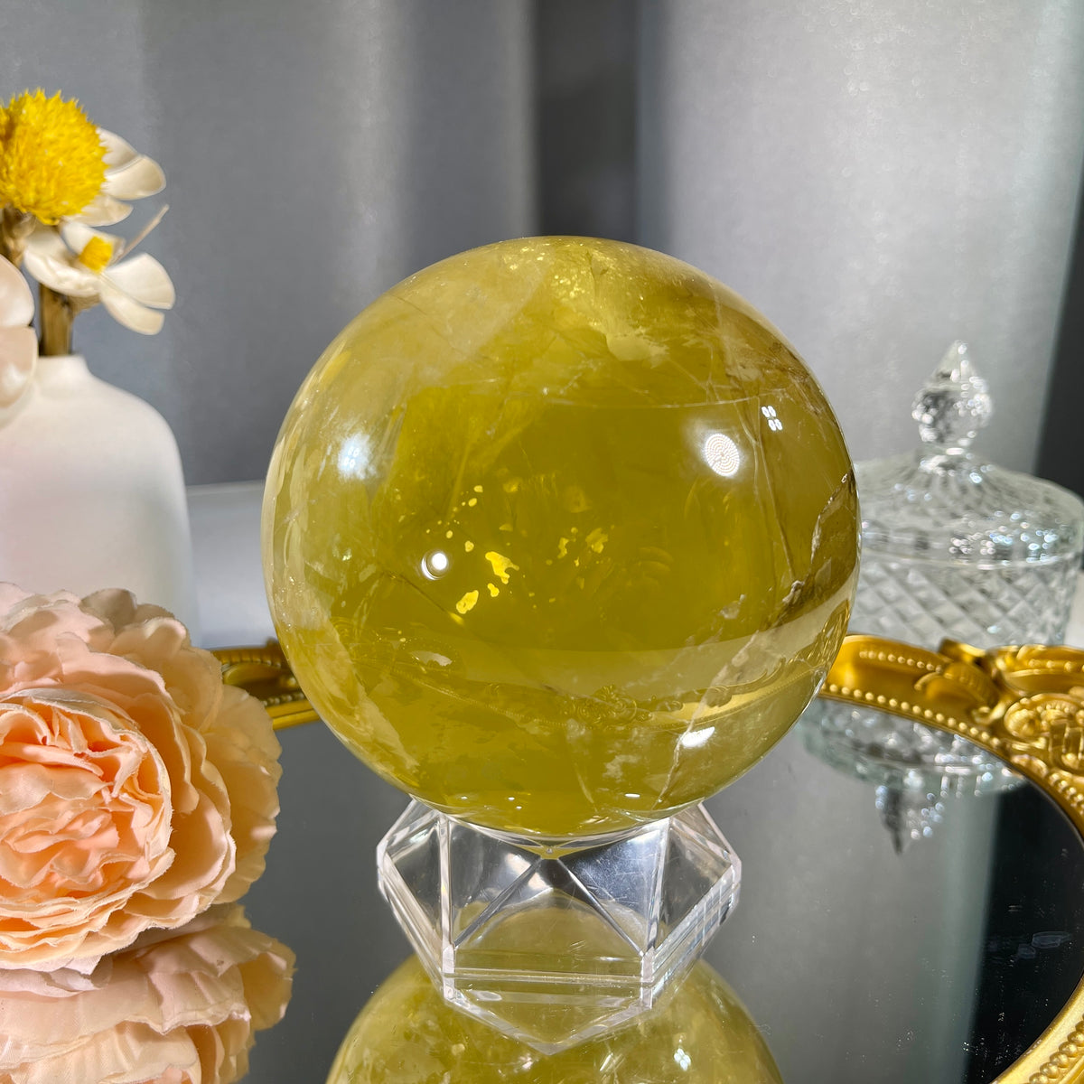 3.9"+ Smoky Citrine Sphere 1PC