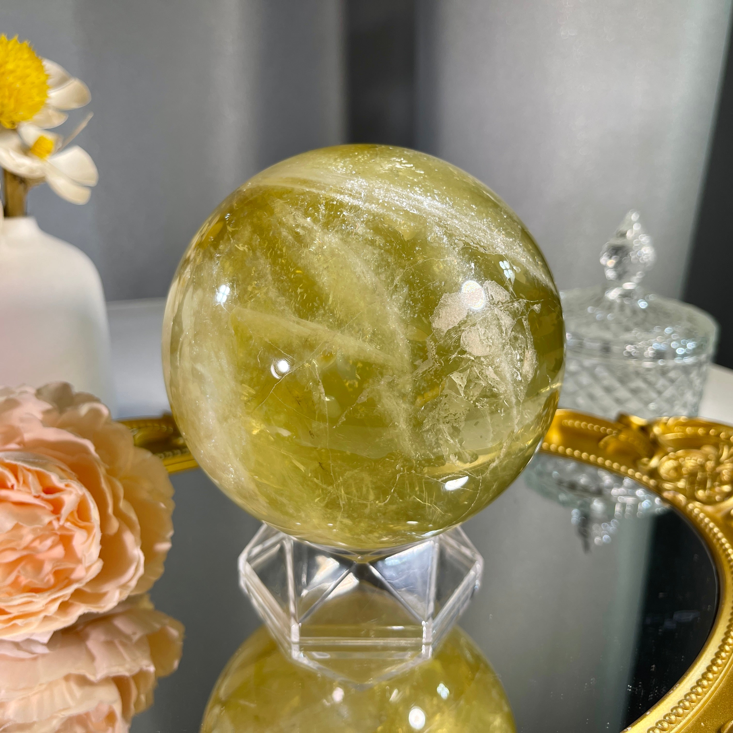 3.9"+ Smoky Citrine Sphere 1PC