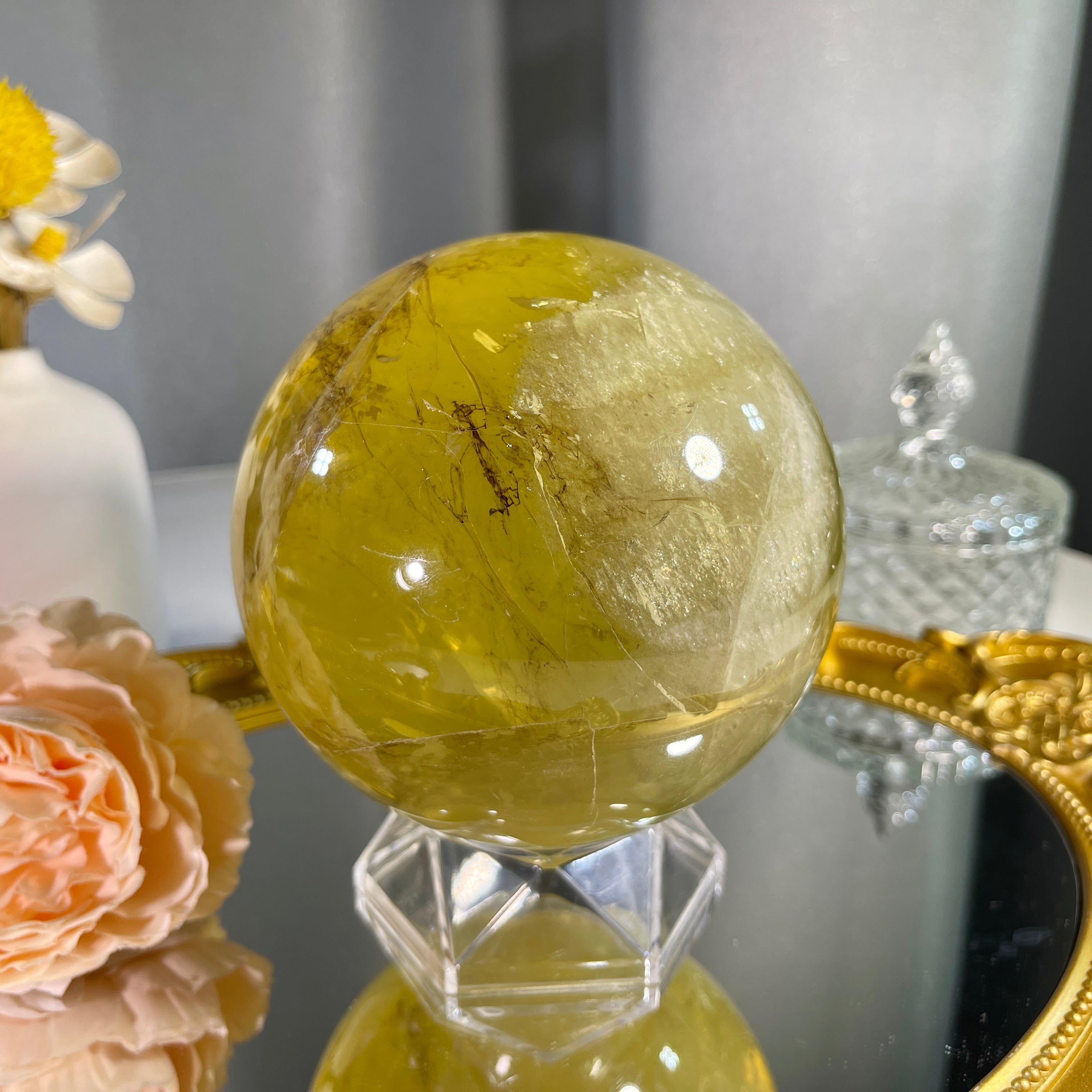 3.9"+ Smoky Citrine Sphere 1PC