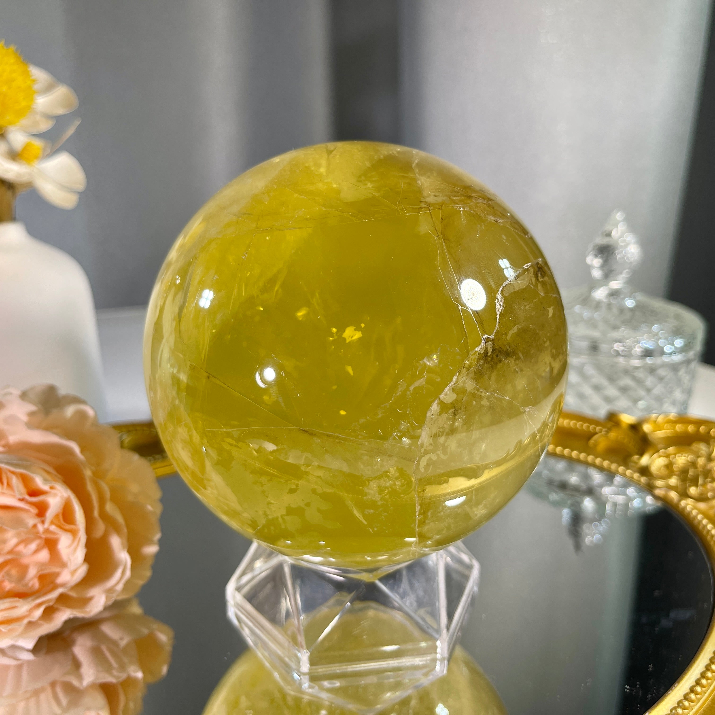 3.9"+ Smoky Citrine Sphere 1PC