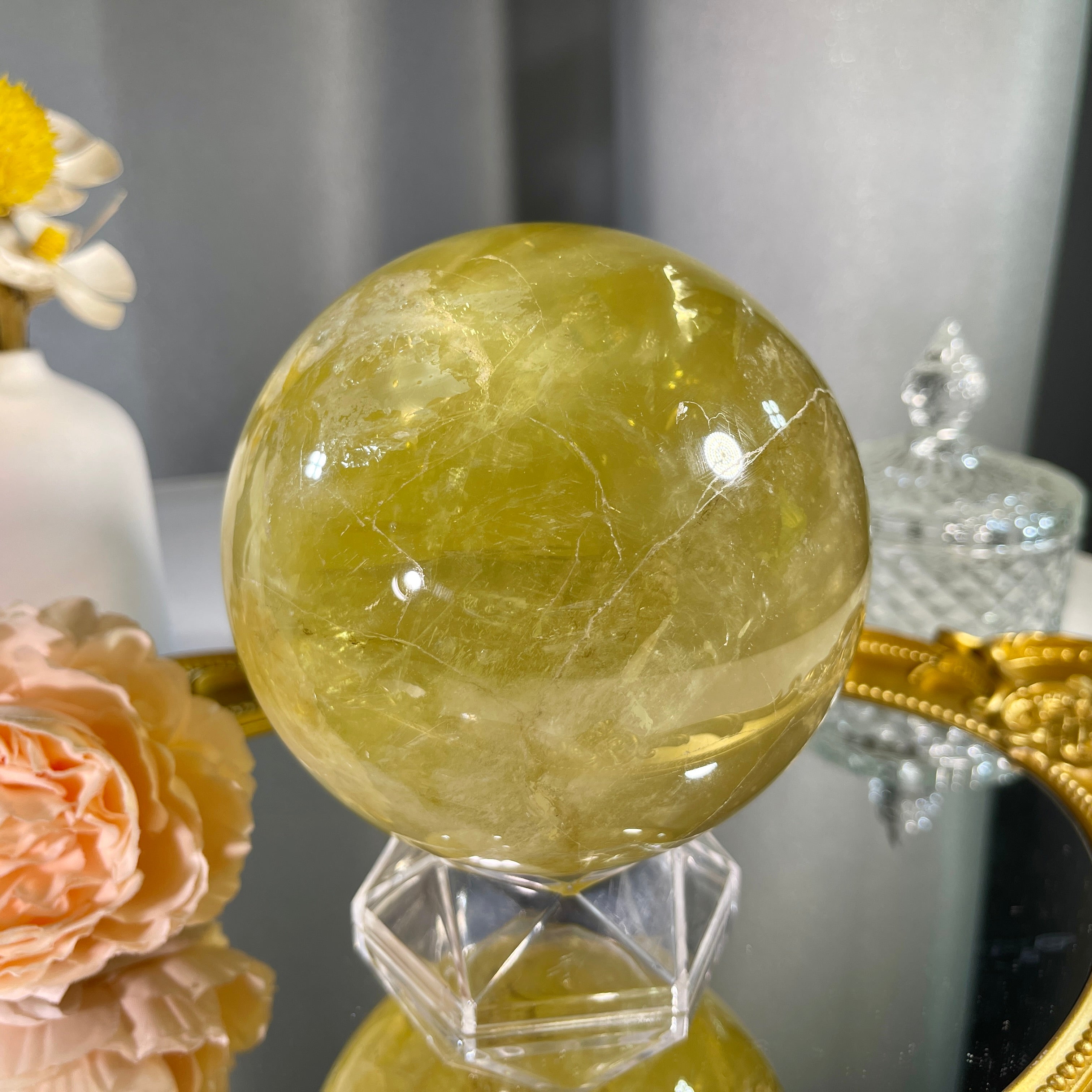 3.9"+ Smoky Citrine Sphere 1PC