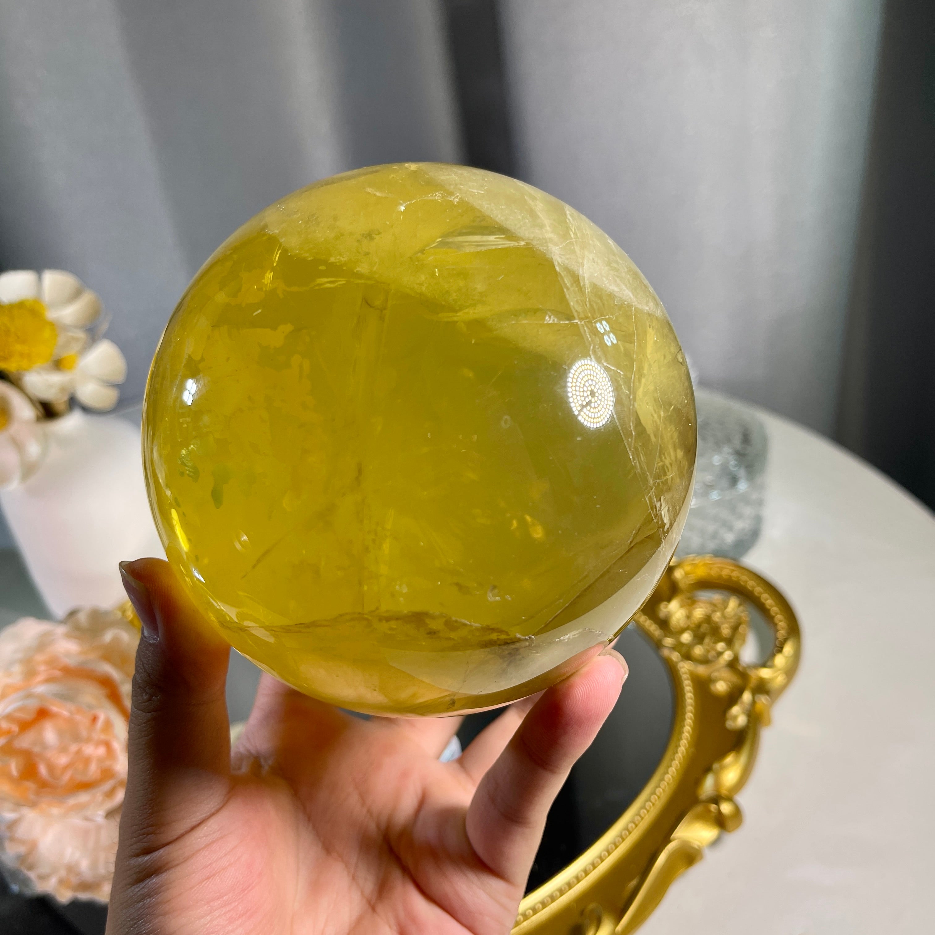 3.9"+ Smoky Citrine Sphere 1PC