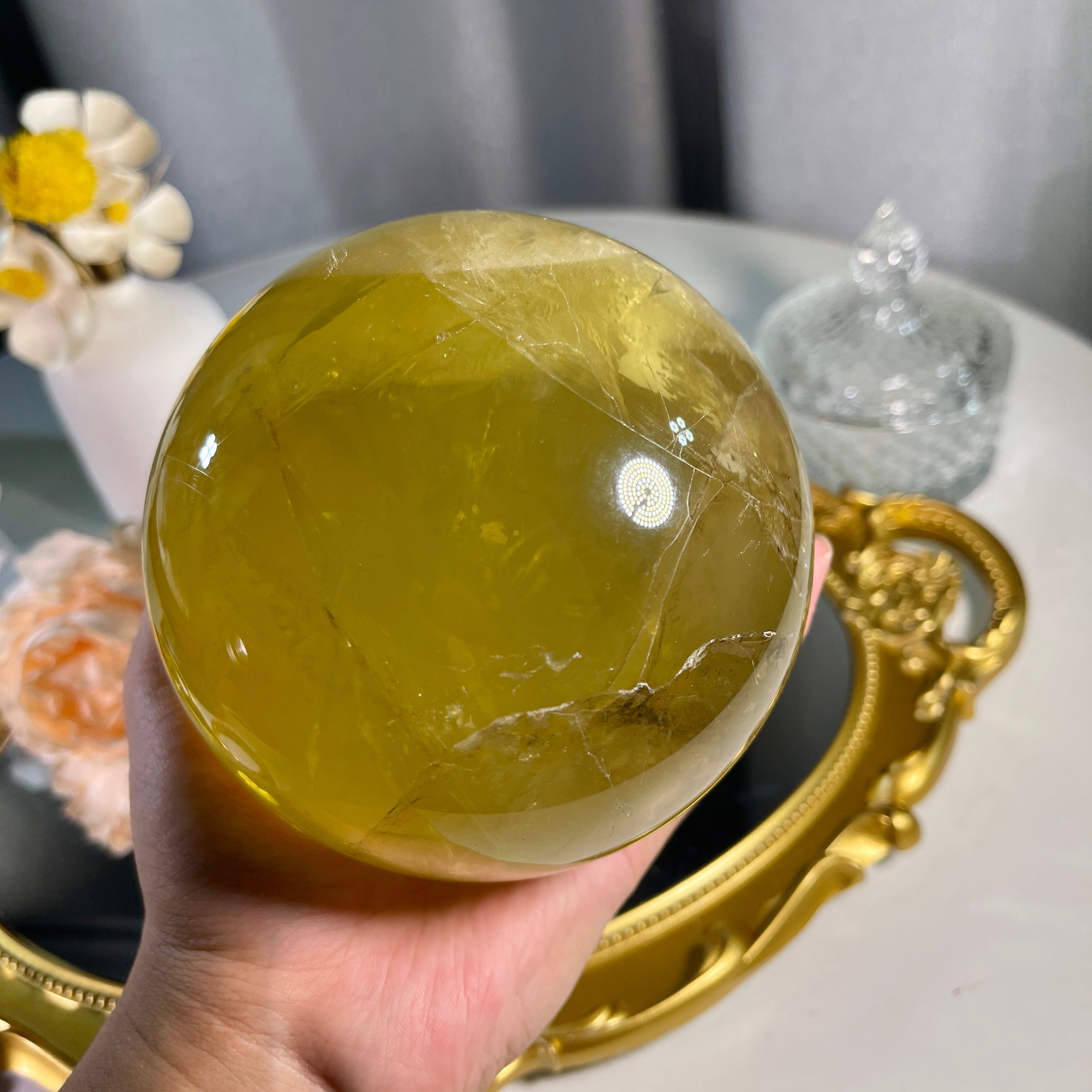 3.9"+ Smoky Citrine Sphere 1PC