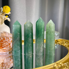 3.5"+ Green Strawberry Quartz Tower 1PC