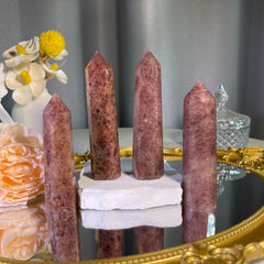 3.6"+ Strawberry Quartz Tower 1PC