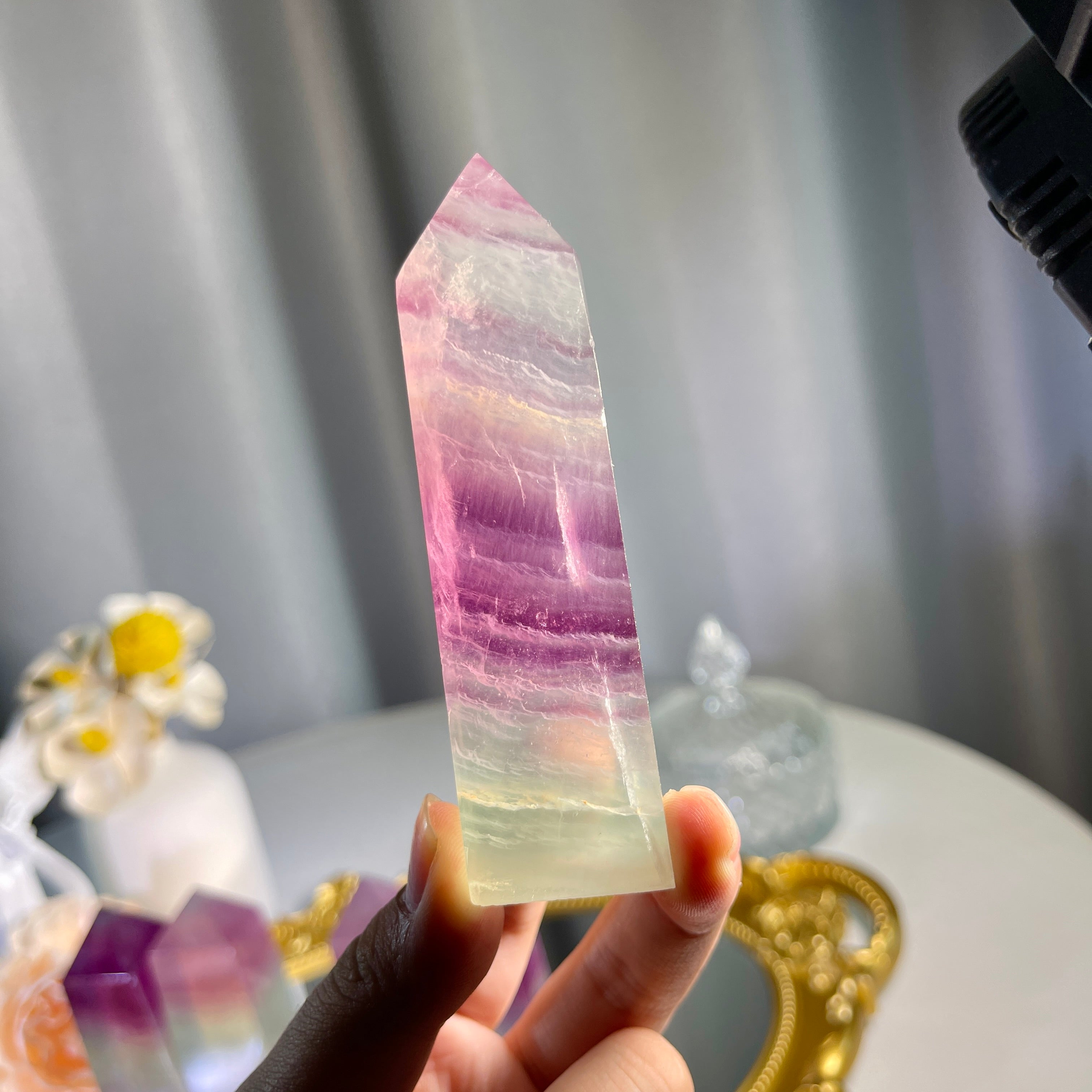 3.4"+ Watermelon Fluorite Tower 1PC