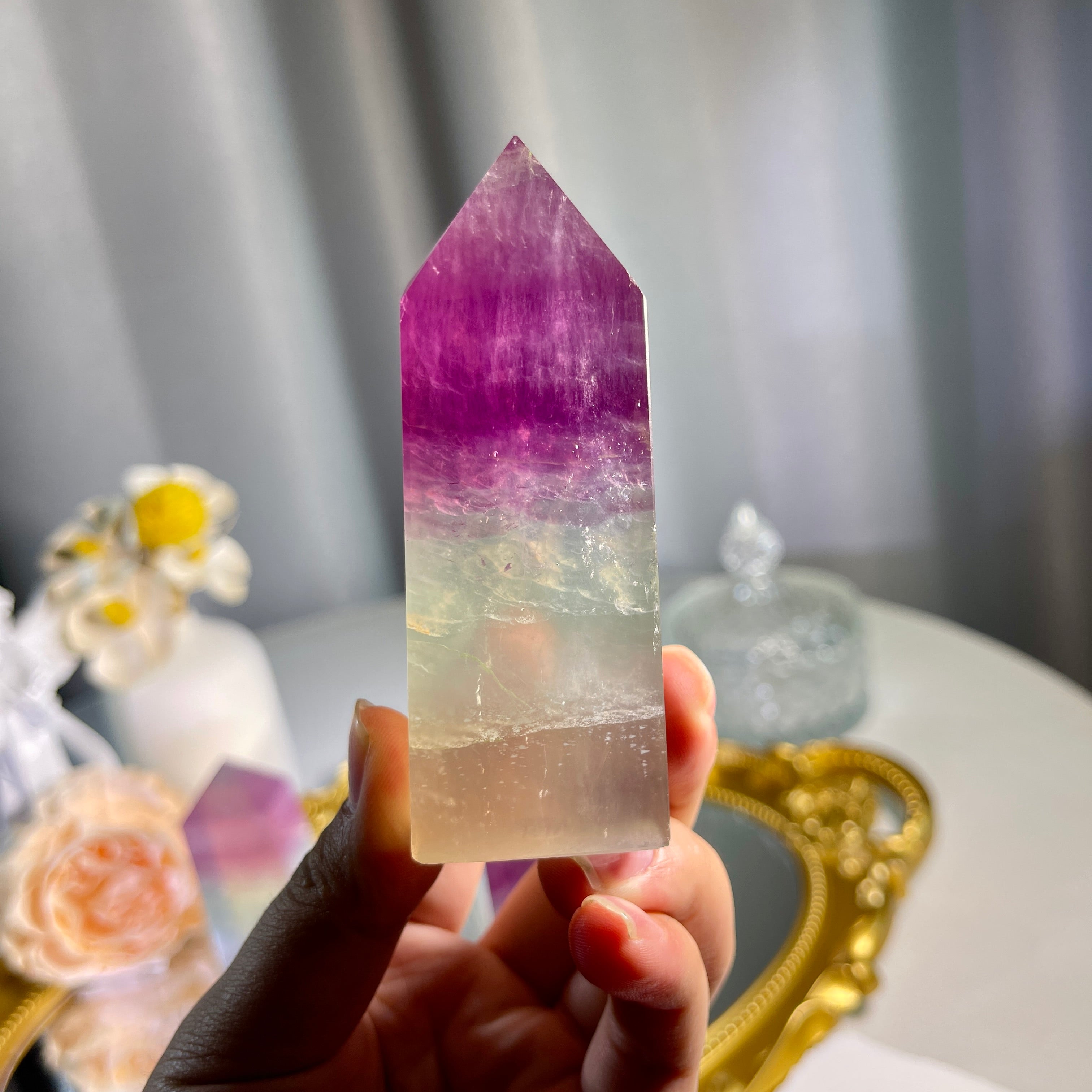 3.4"+ Watermelon Fluorite Tower 1PC