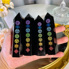 3.5"+ Chakra Obsidian Tower 1PC