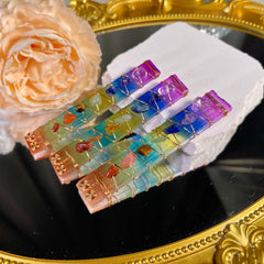 3.5"+ Aura Chakra Selenite Stick 1PC