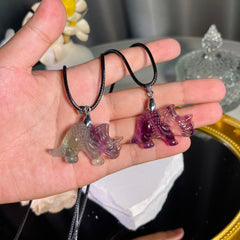 Fluorite Triceratops Pendant 1PC