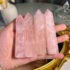 3.6"+ Rose Quartz Tower 1PC