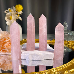 3.6"+ Rose Quartz Tower 1PC